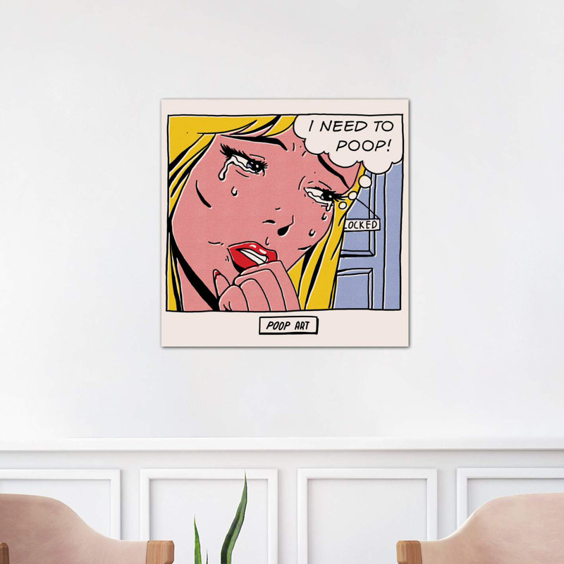 Poop Art by Mathiole - No Frame Print on Canvas, 45.72 cm H x 45.72 cm W x 1.91 cm D