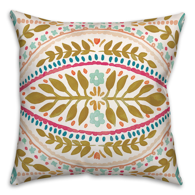 Housse et insert de coussin extérieur d'extérieur, Jaune clair, Floral 4