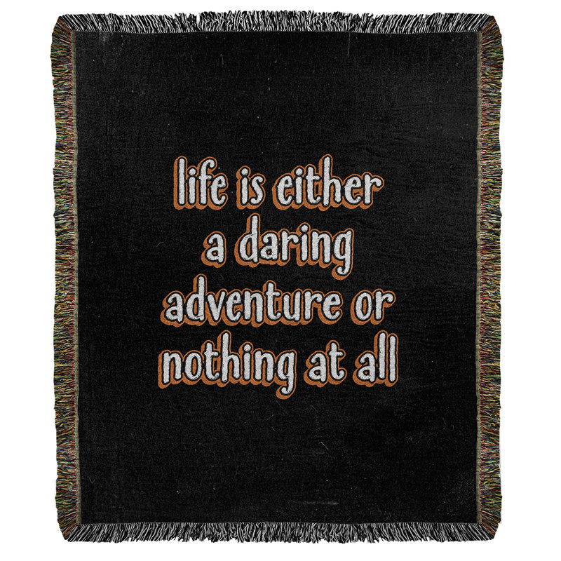 Hand Woven Throw Blanket, 52" L x 37" W, Orange