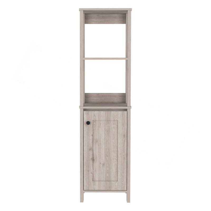 Clair Linen Cabinet, Two Interior  Shelves, Two Open Shelves, Single Door, Gray