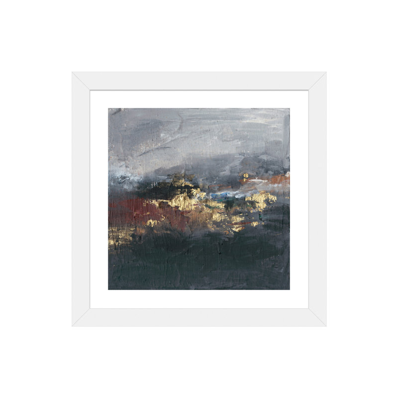 «Mountains in the Mist II» par Joyce Combs - reproduction d'art, H 16 po x l 16 po x p 1 po, Papier encadré blanc