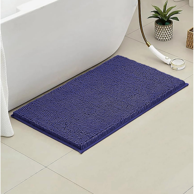 Tapis de salle de bain 36 po x 24 po, Bleu/mauve