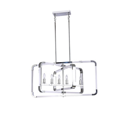 Luminaire suspendu géométrique unique à 6 lumières