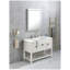 Miroir de salle de bain 40 po x 36 po à DEL avec antibuée, éclairage à 3 couleurs à intensité variable, fixation murale, cadre blanc