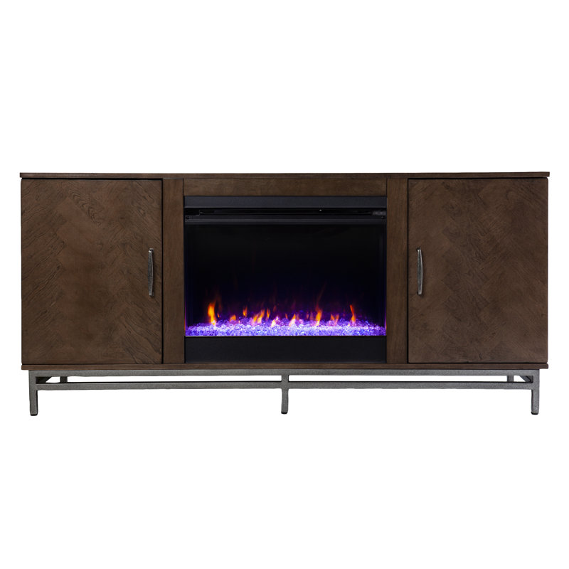 Dibbonly Electric Fireplace with Media Storage, 20" H x 23.82" W x 9.65" D