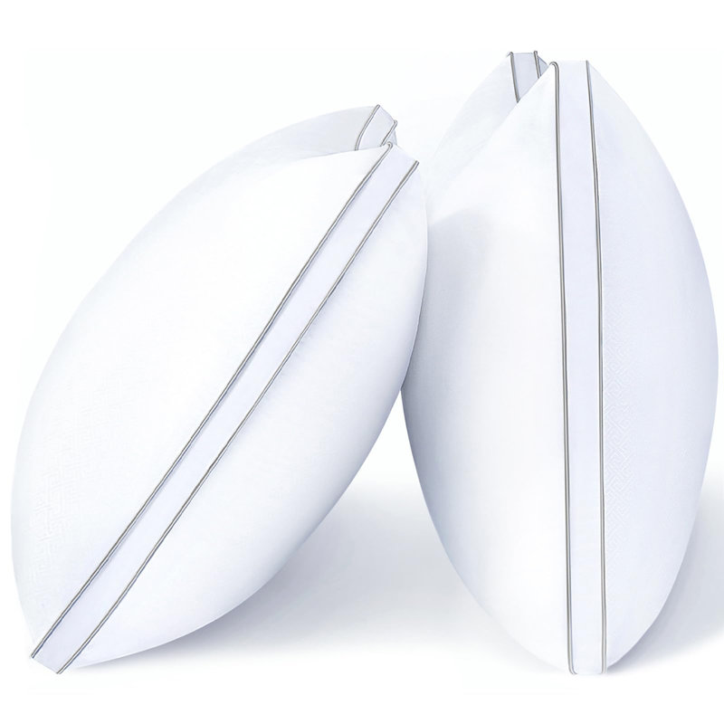 Pillows Queen Size Set of 2, Hotel Quality, Down Alternative Gusseted Bed Pillows for Side, Back, or Stomach Sleepers, White