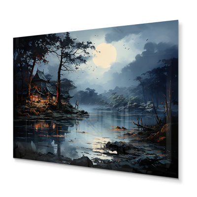 «China Art Moonlit Lake», reproduction d'art en métal chinois