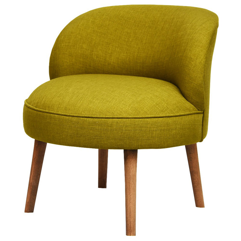 Fauteuil à oreilles Modern, structure en bois massif, vert arachide, 23,6 po x 26,0 po x 26,4 po | Tissu 100% polyester, facile à nettoyer | 32 coussins en mousse pour un confort ultime | Style rustique et du sud-ouest pour la maison et l'hôtel