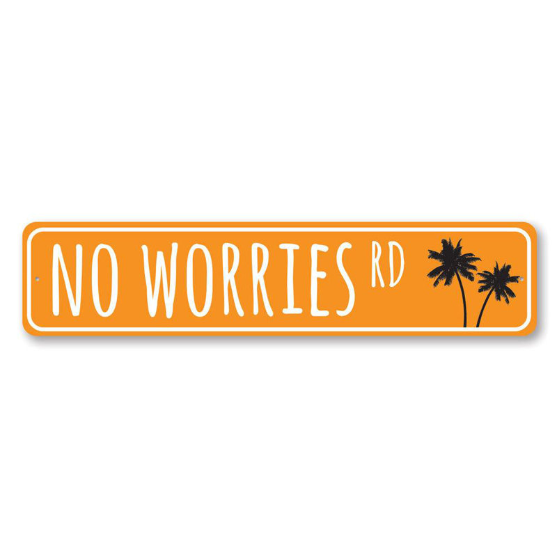 Panneau en aluminium No Worries Road, H 6 po x l 24 po x P 0,063 po