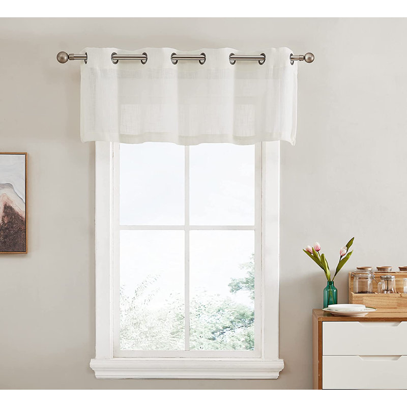 Aleksander Tailored Window Valance, Oatmeal Beige