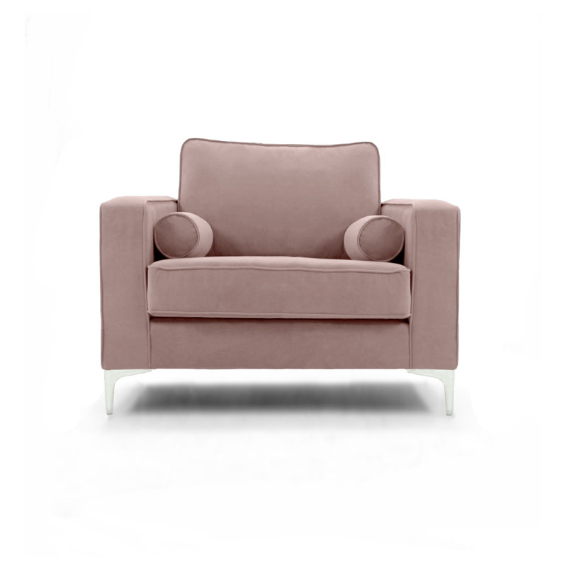 Georgio Velvet Armchair, Dusky Pink