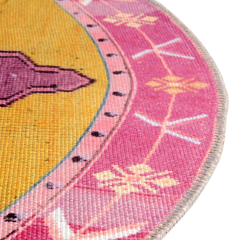Oppie Oriental Indoor Rug, Round 5'