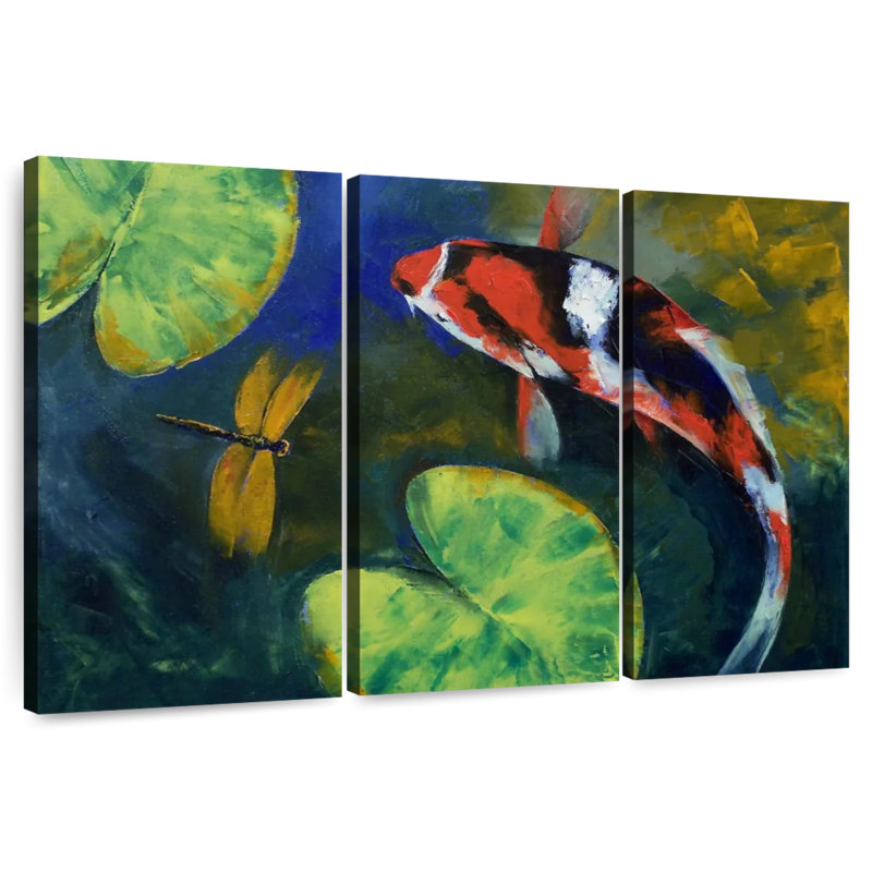 Brama Showa Koi et libellule, H 24 po x l 38 po