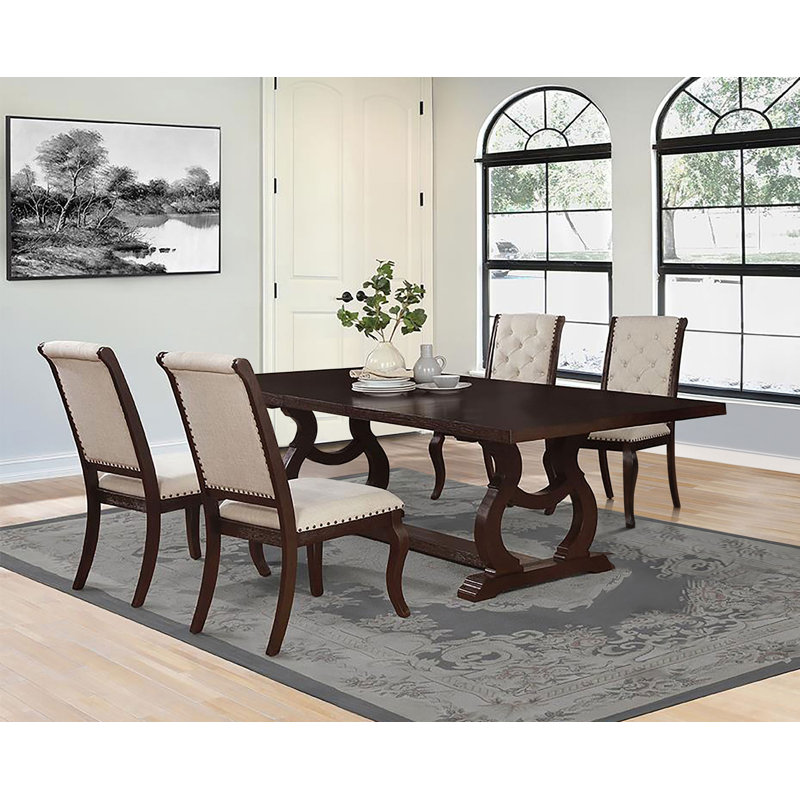 Medlock 5-Piece Extension Leaf Dining Set, Antique Java