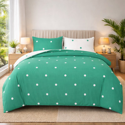 Microfiber Polka Dots Duvet Cover Set