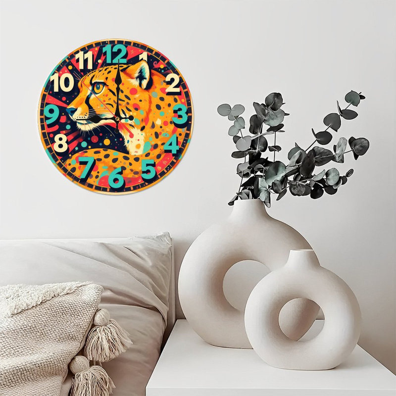 Horloge d'art léopard
