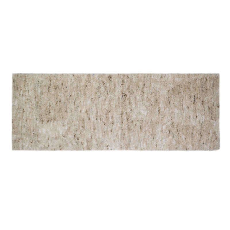 Cloud Comfort 100% Polyester Microfiber Bathroom Rug, Water Absorbent Soft Shaggy Bath Rug, Ivory, Single - 22" L x 60" W