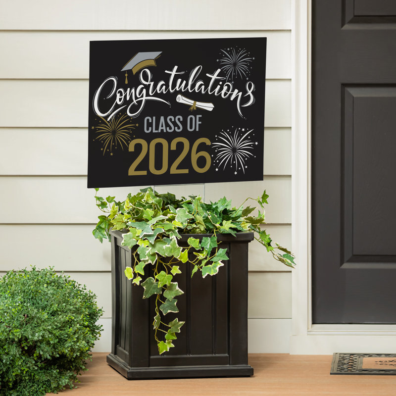 Enseigne de jardin Coroplast «Congratulations Class of 2026», 24 po x 18 po