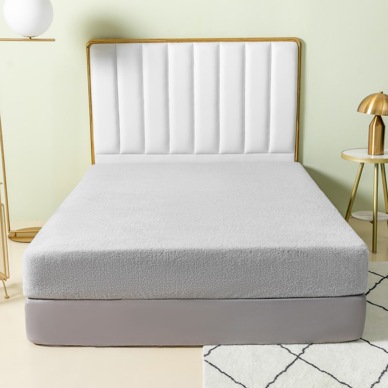 Teddy Fleece Fitted Sheet, Double (4'6), Light Grey