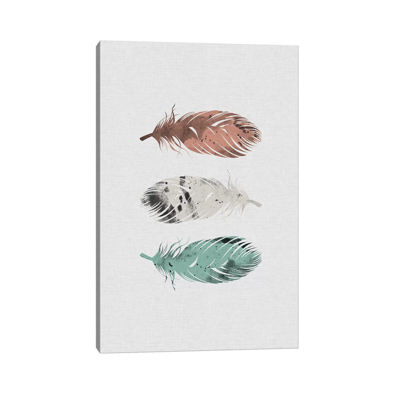 Pastel Feathers by Orara Studio - Wrapped Canvas Print, 152.5 cm H x 101.5 cm W