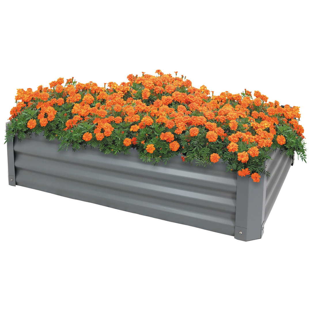Tollette 47.25" x 35.5" x 11.75" Rectangular Galvanized Steel Raised Garden Bed Arlmont & Co. 