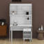 Bureau d'ordinateur avec bureau rotatif à 90 degrés, bureau de 43 po x 70 po avec tiroir de rangement et armoires, bureau de jeu avec tablettes, bureau d'écriture pour bureau, bureau de travail pour la maison-1102728791
