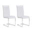 Chaises de salle à manger en faux cuir modernes avec base chromée et poignée en métal (ensemble de 2)-1474587645