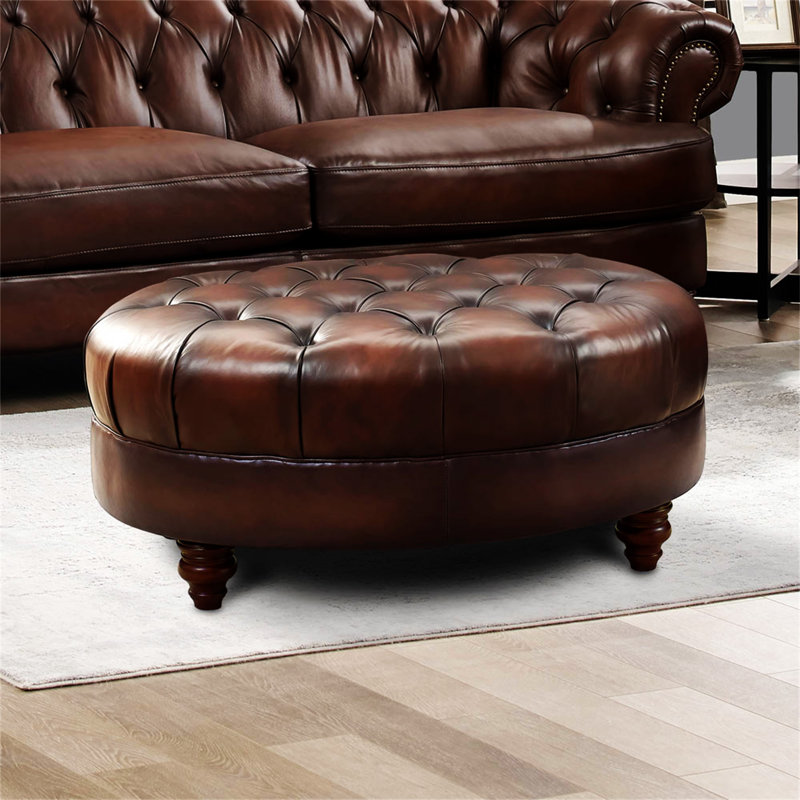 Repose-pieds en cuir Newport