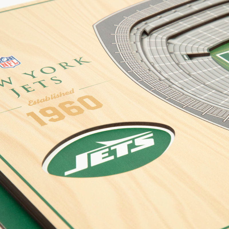 Art mural NFL 5 couches Stadiumview, Jets de New York, Bleu sarcelle