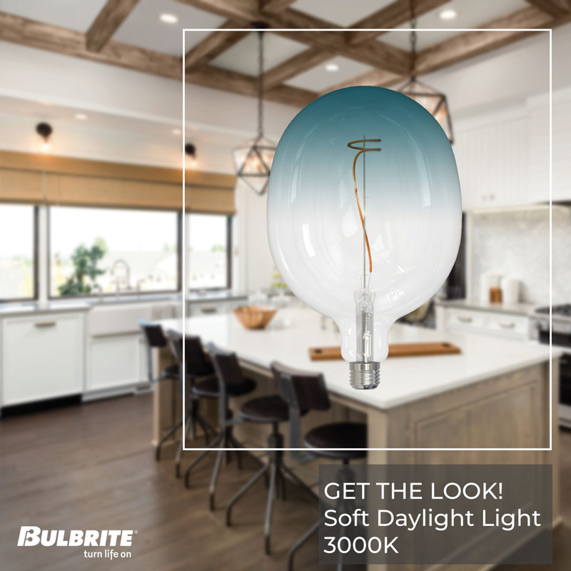 4.5 Watt Dimmable C53 Light Bulb With Clear/Blue Glass Finish And Medium (E26) Base