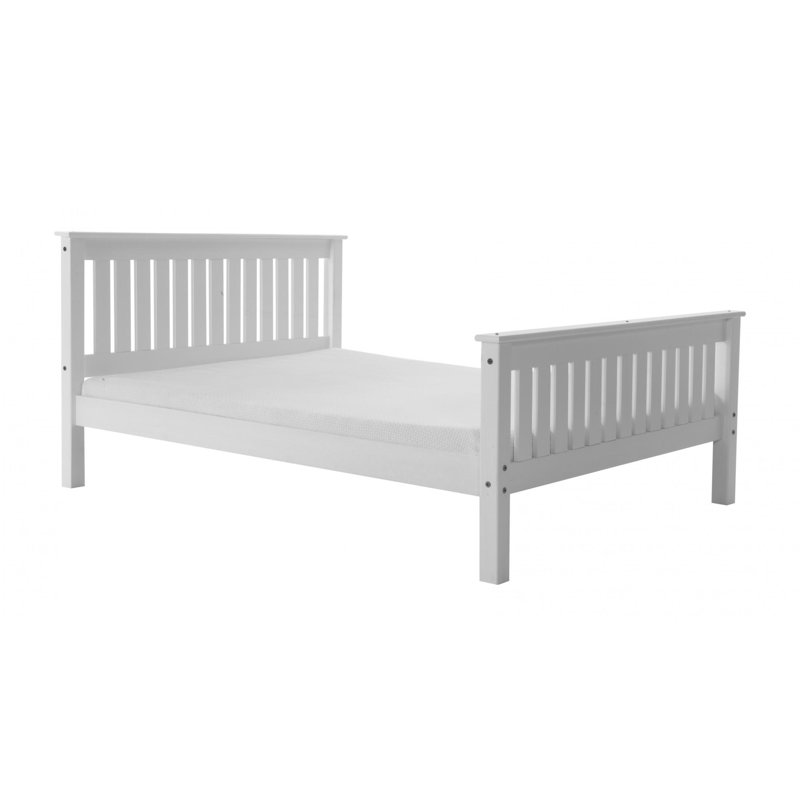 Stratford Solid Wood Bed, White, Double (4'6)