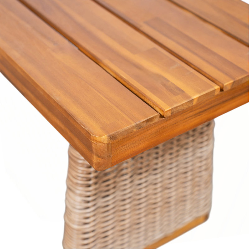 Outdoor Acacia Wood Bench(Set Of 2), Brown/Teak