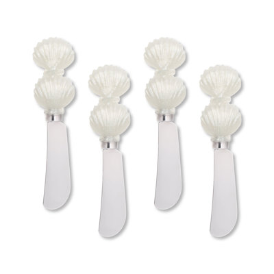 Seashells Transparent Polyresin Cheese Spreader, S4