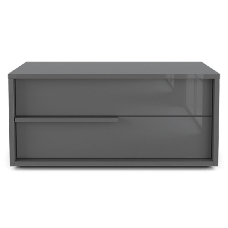 Mckie 30'' W Nightstand, Right, Glossy Dark Gray