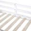 Lit mezzanine simple avec bureau à roulettes, tablette et tiroirs - blanc