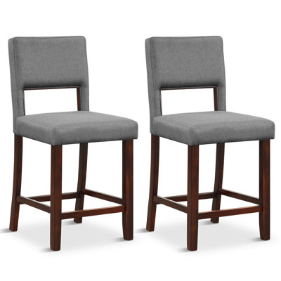 Amaurys Upholstered Counter Stool with Solid Wood Frame