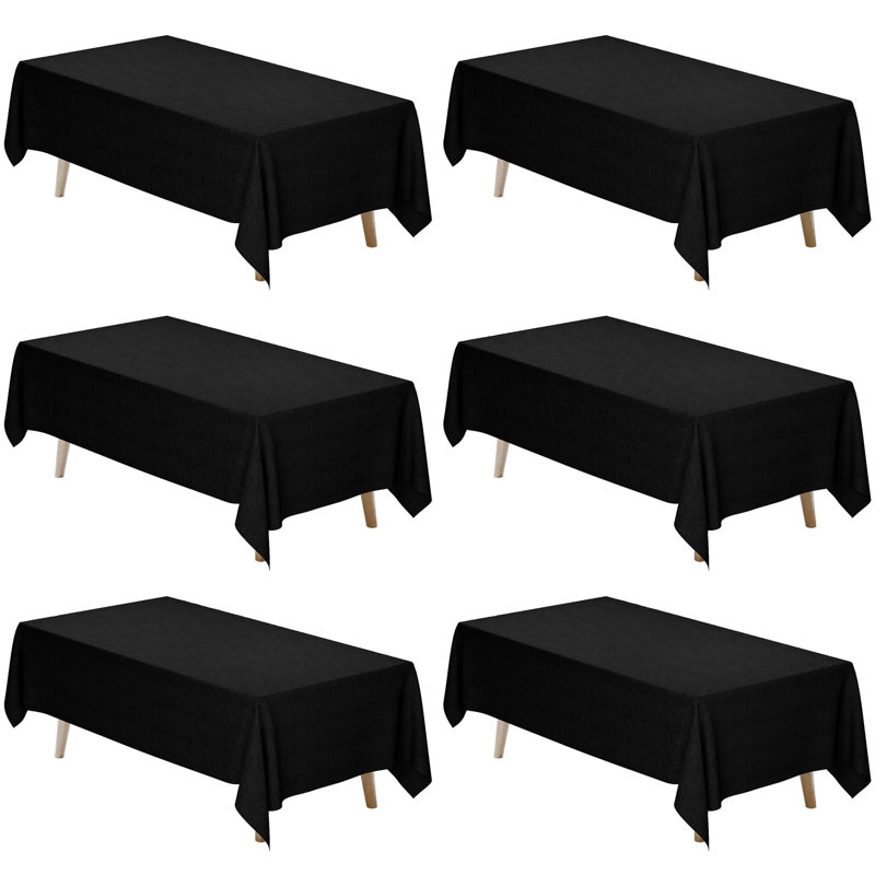 Paquet de 6 nappes pour table rectangulaire, P 120 po x L 70 po, Noir