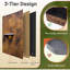  Commode en tissu, commode haute à 5 tiroirs pour la chambre à coucher, rangement avec bacs en tissu, plateau en bois, structure en acier robuste, commode pour placard, couloir, imprimé grain de bois brun rustique