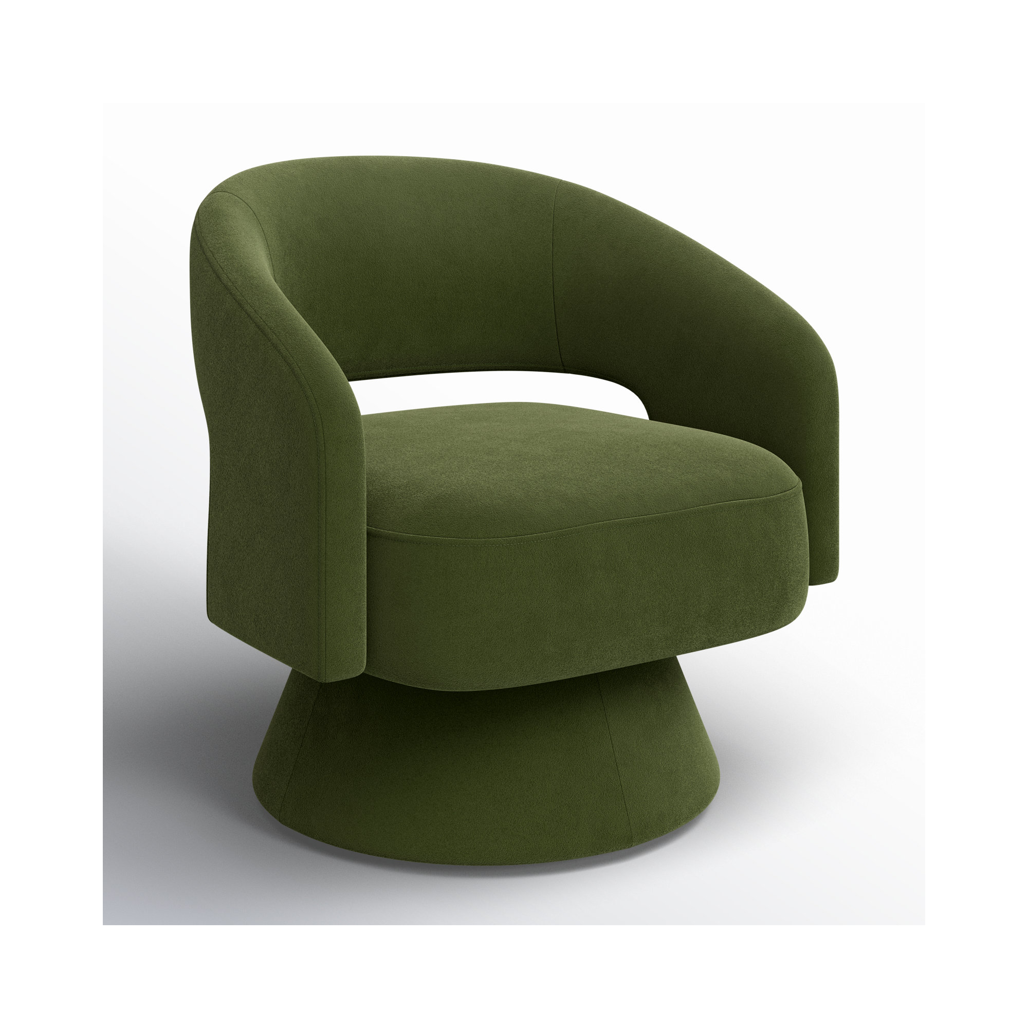 Bhupendra Swivel Accent Chair, Green Velvet