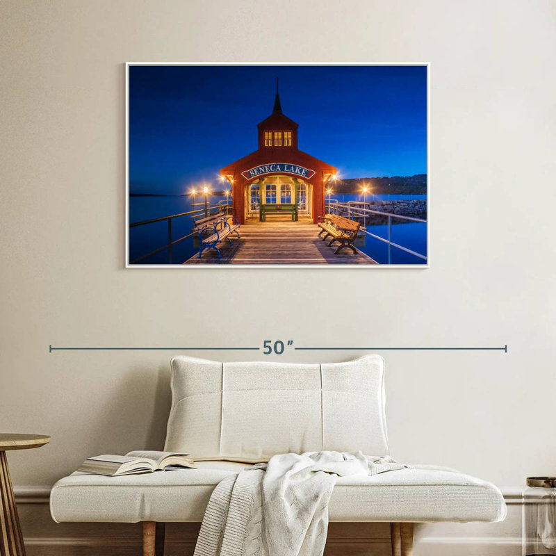 Seneca Lake Pier, Cadre flottant blanc, 40 po x 27 po