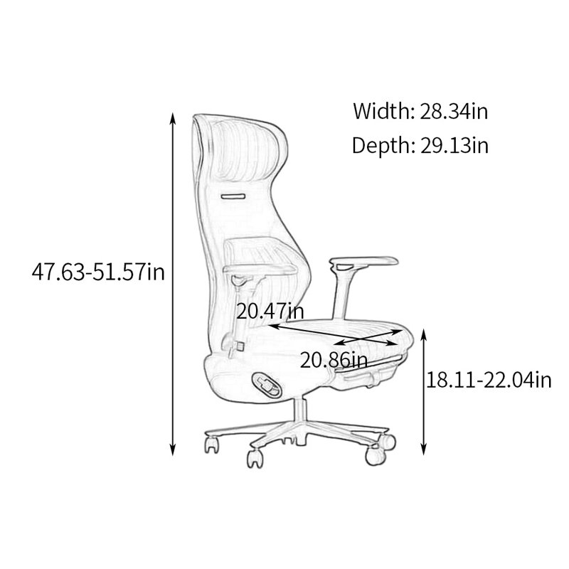 Ergonomic Office Chair with Adjustable Headrest, Deep Red/Black