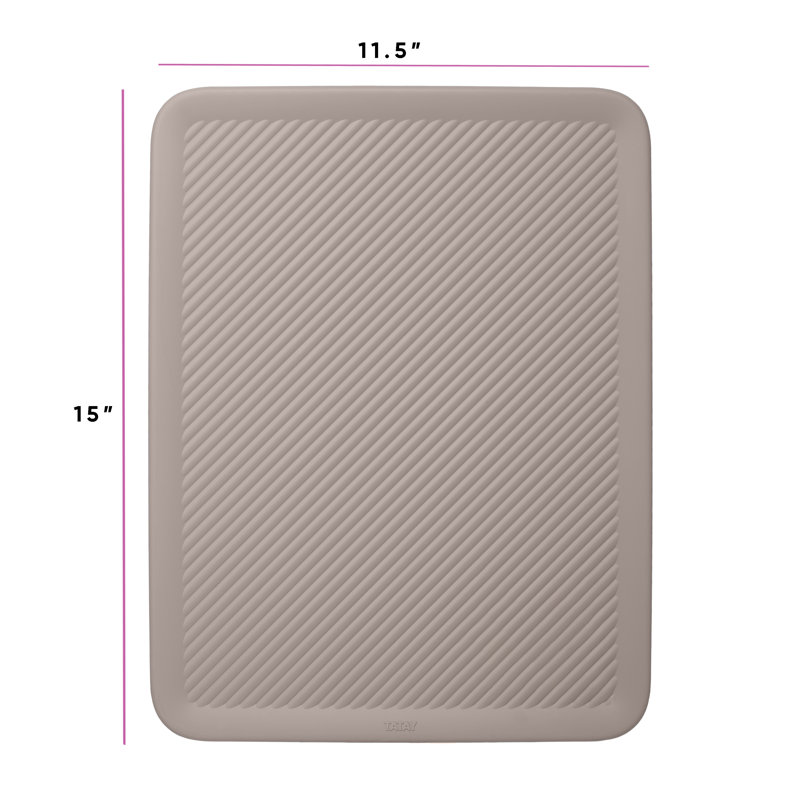 Couvercle de rangement en plastique nervuré, Taupe, H 0,15 po x l 15 po x P 12 po