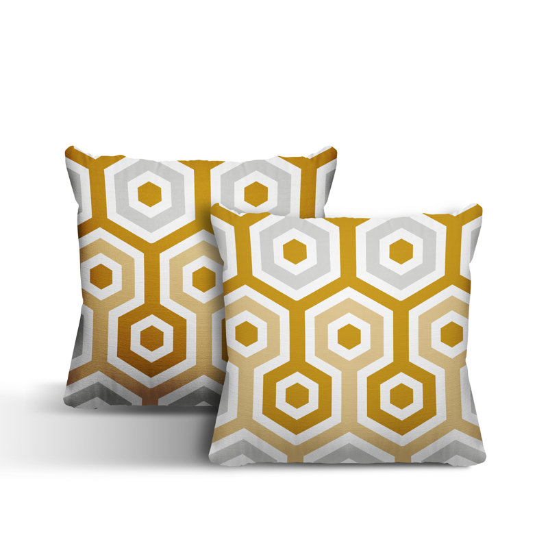  Coussin intérieur / extérieur, L 15 po x H 15 po, Jaune
