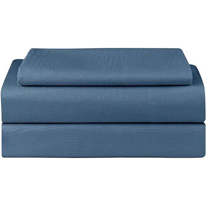 ENSEMBLE DE FEUILLES À SABLE, Bleu électrique, Ensemble de draps pour lit double