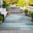 Machine Washable Indoor/Outdoor Xhevrie Teal Rug-112027973