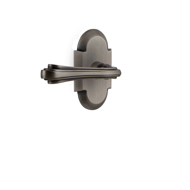 Cottage Plate Double Dummy with Fleur Lever, Antique Pewter
