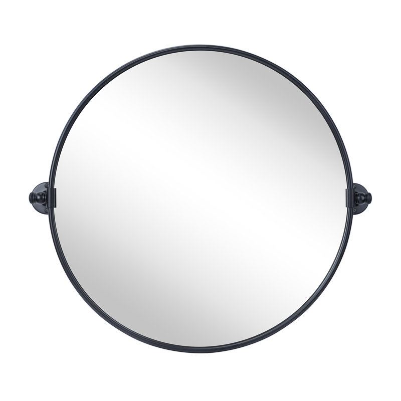 Miroir de salle de bain mural Luecinda, 24 po x 24 po, Noir