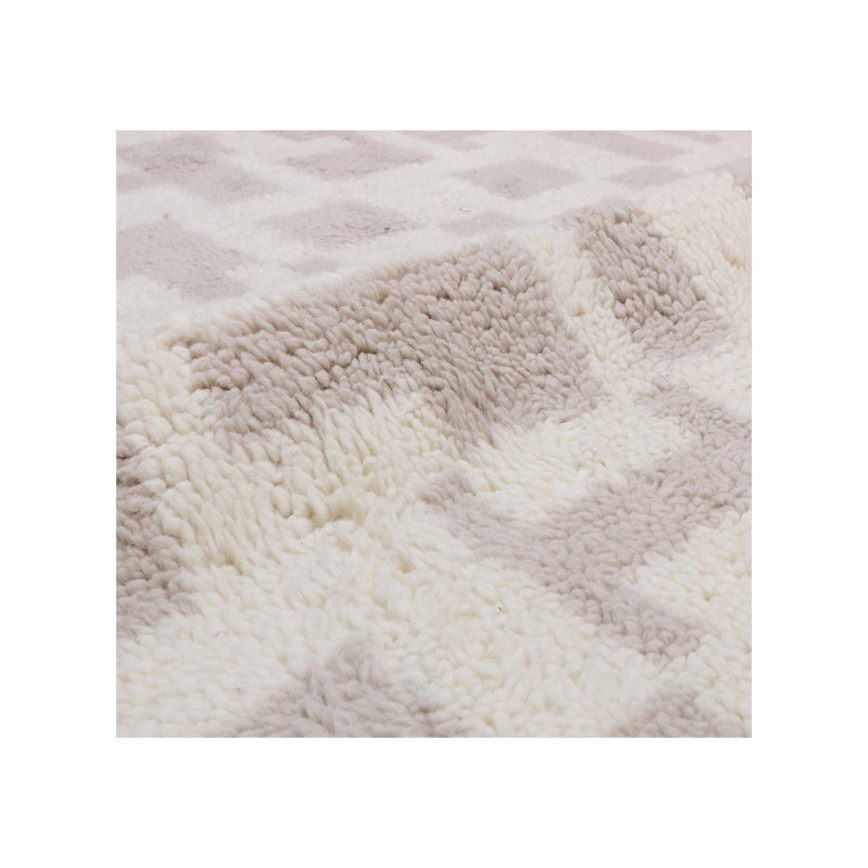 Abstract Area Rug in Cream/Brown, Rectangle 10' x 14'