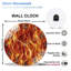 Fire Background Clock Numbers Art - 12'' Modern Glass Wall Clock