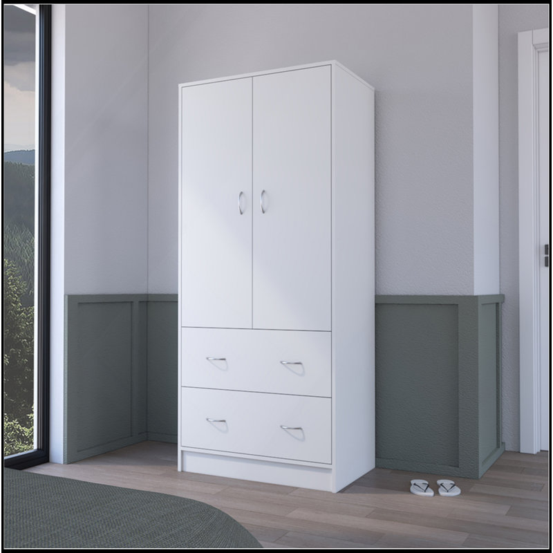 Armoire Edie, chambre à coucher, blanc, Blanc